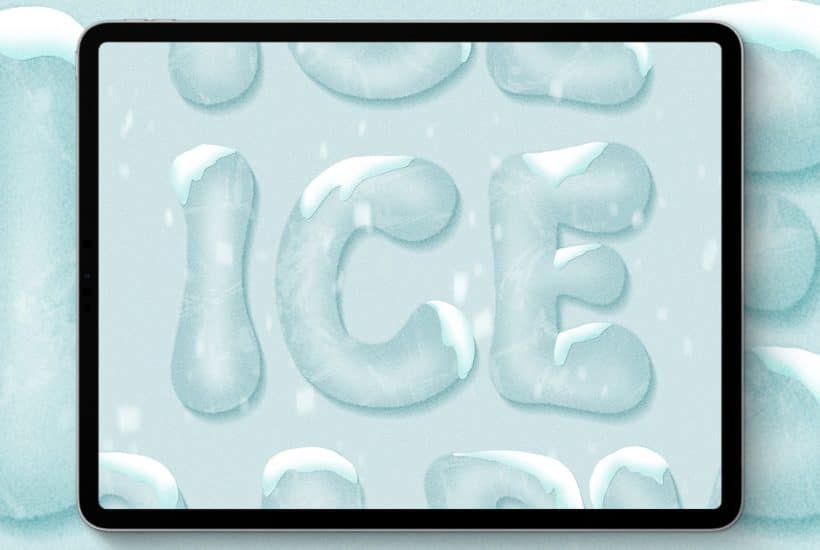 Easy Wintery Lettering in Procreate. Create easy frosted letters with my step-by-step Procreate video lesson (and free color palette!)