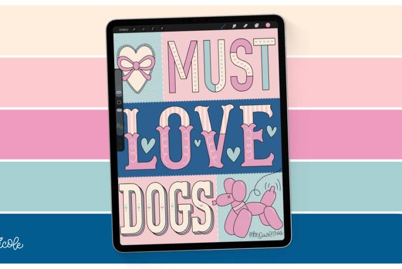 Bubblegum Blues Procreate Color Palette. Download the free Bubblegum Blues Procreate Color Palette with pops of pink, blue, and retro-inspired colors for cute lettering projects.