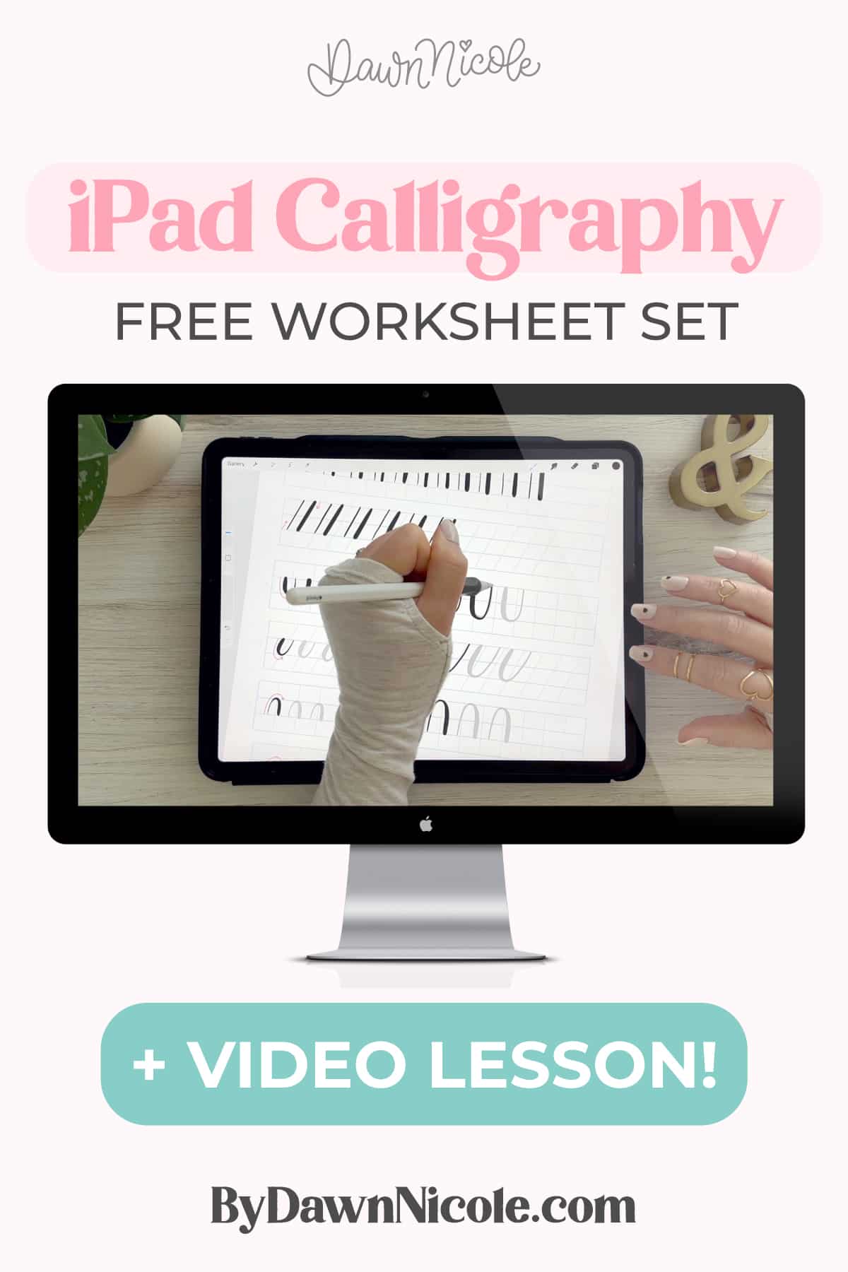 Free Calligraphy Practice Sheets with Procreate Video Tutorial. Start your modern calligraphy journey on the iPad with free practice sheets and a step-by-step Procreate video for beginners.