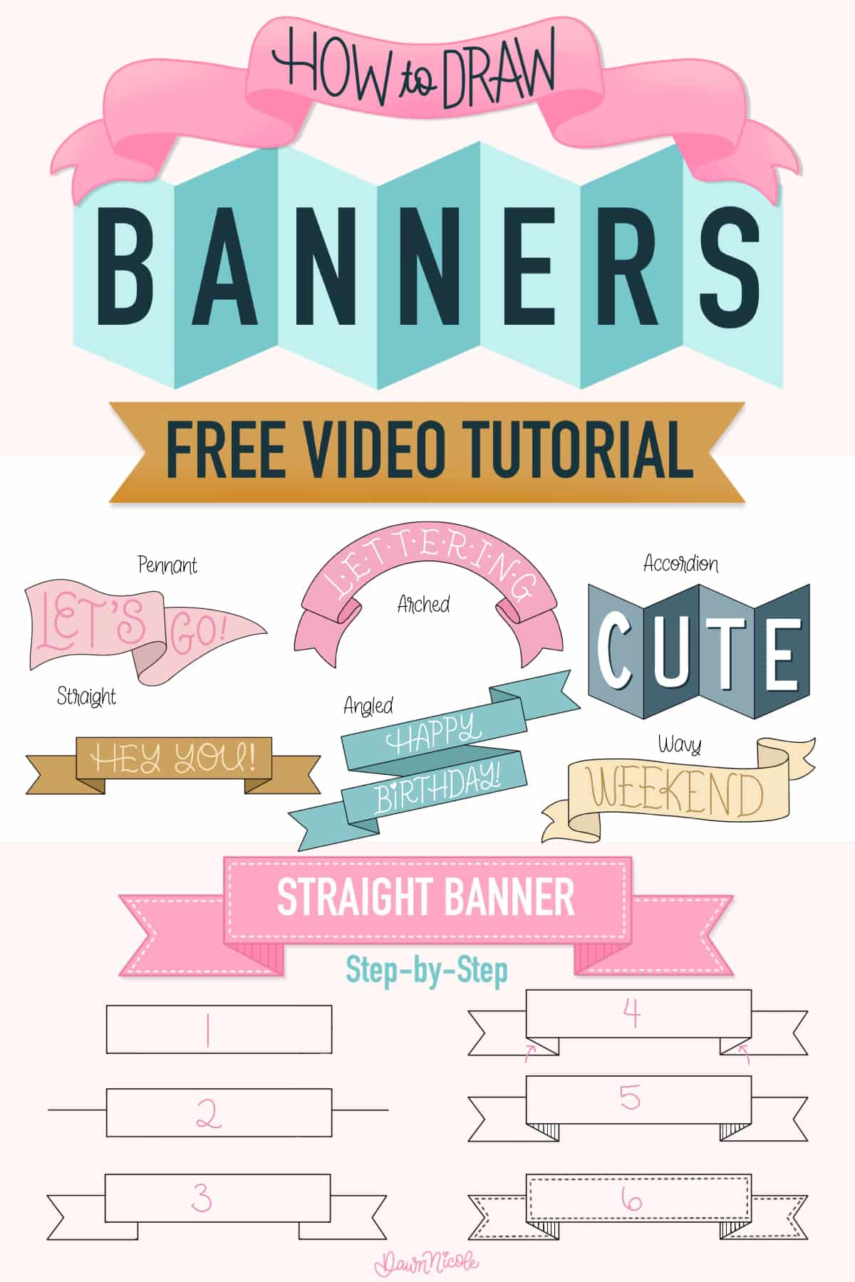 How to Draw Banners. Drawing banners made easy! Learn the basics, six popular styles, and follow along with a video tutorial.