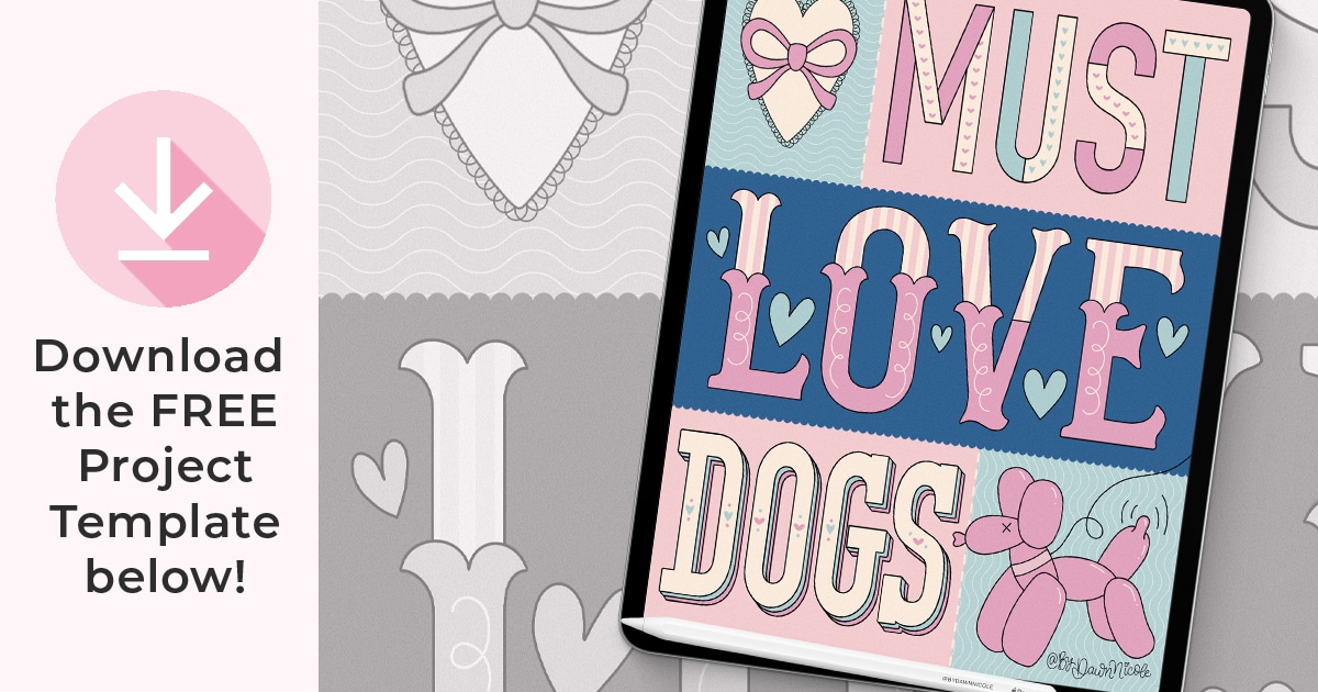 Patchwork Tile Lettering in Procreate. Create cute Patchwork Tile Lettering in Procreate with a bold colorblock layout. Follow this easy tutorial to design retro-style lettering.