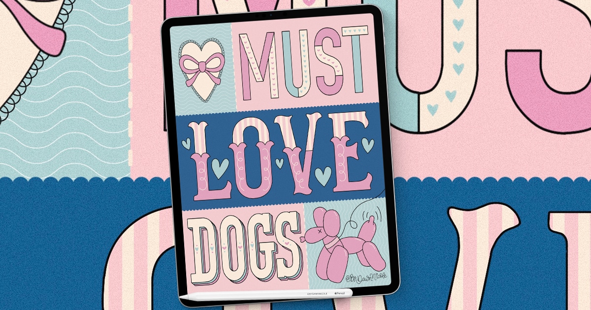 Patchwork Tile Lettering in Procreate. Create cute Patchwork Tile Lettering in Procreate with a bold colorblock layout. Follow this easy tutorial to design retro-style lettering.