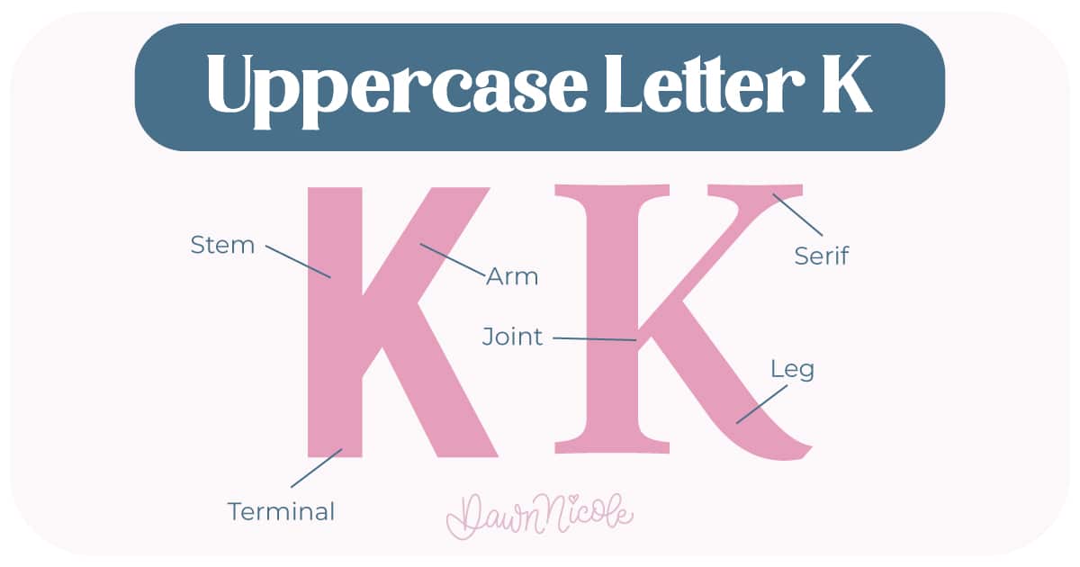 Anatomy of the Letter K. Learn the anatomy of the letter K, including uppercase and lowercase structures, key parts, and tips to improve your lettering!