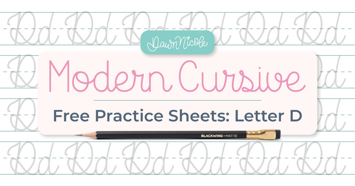 Cursive D: Free Practice Sheets. Download free printable cursive trace-to-learn worksheets with practice lines to improve your cursive handwriting and letter formation.
