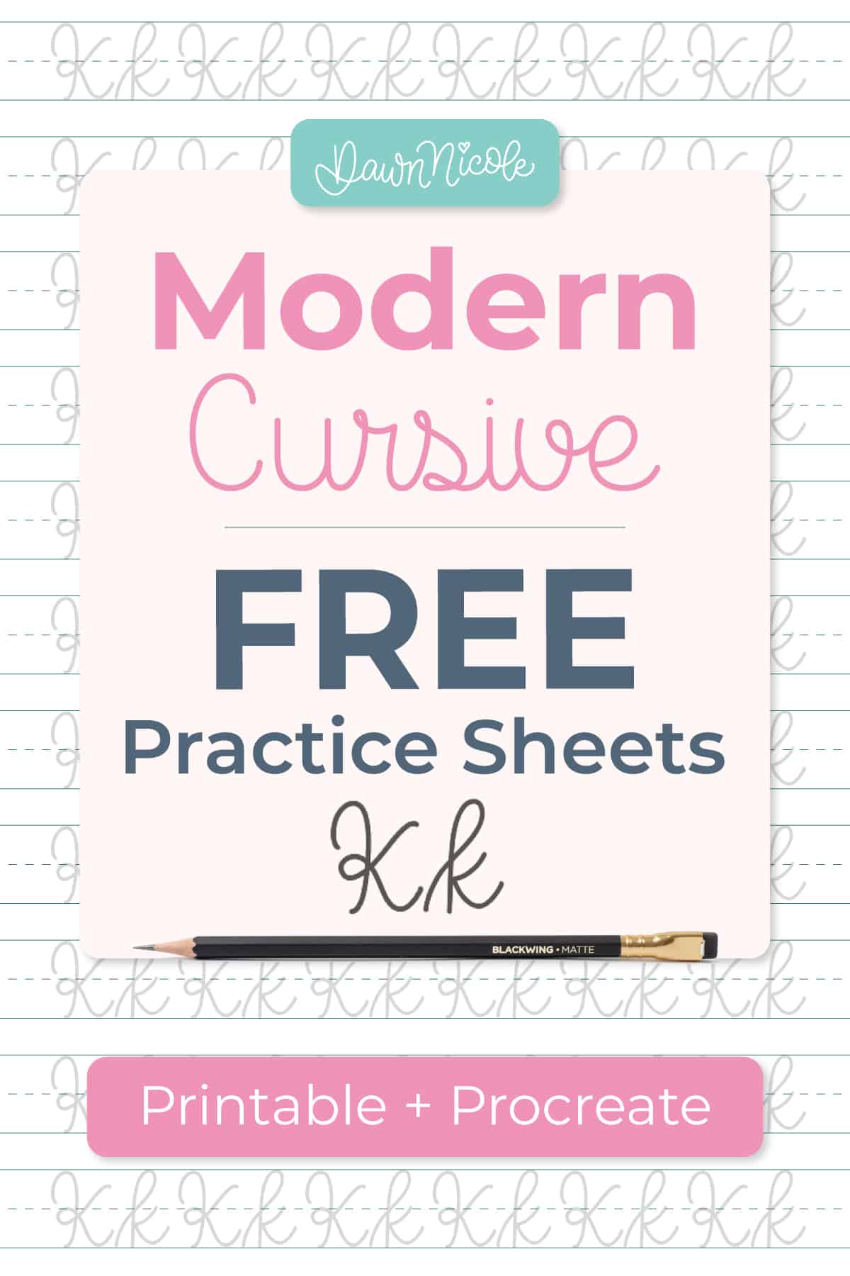 Cursive K: Free Practice Sheets. Download free printable cursive trace-to-learn worksheets with practice lines to improve your cursive handwriting and letter formation.