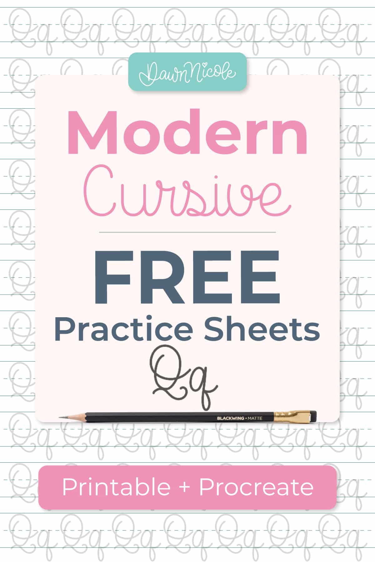 Cursive Q: Free Practice Sheets. Download free printable cursive trace-to-learn worksheets with practice lines to improve your cursive handwriting and letter formation.