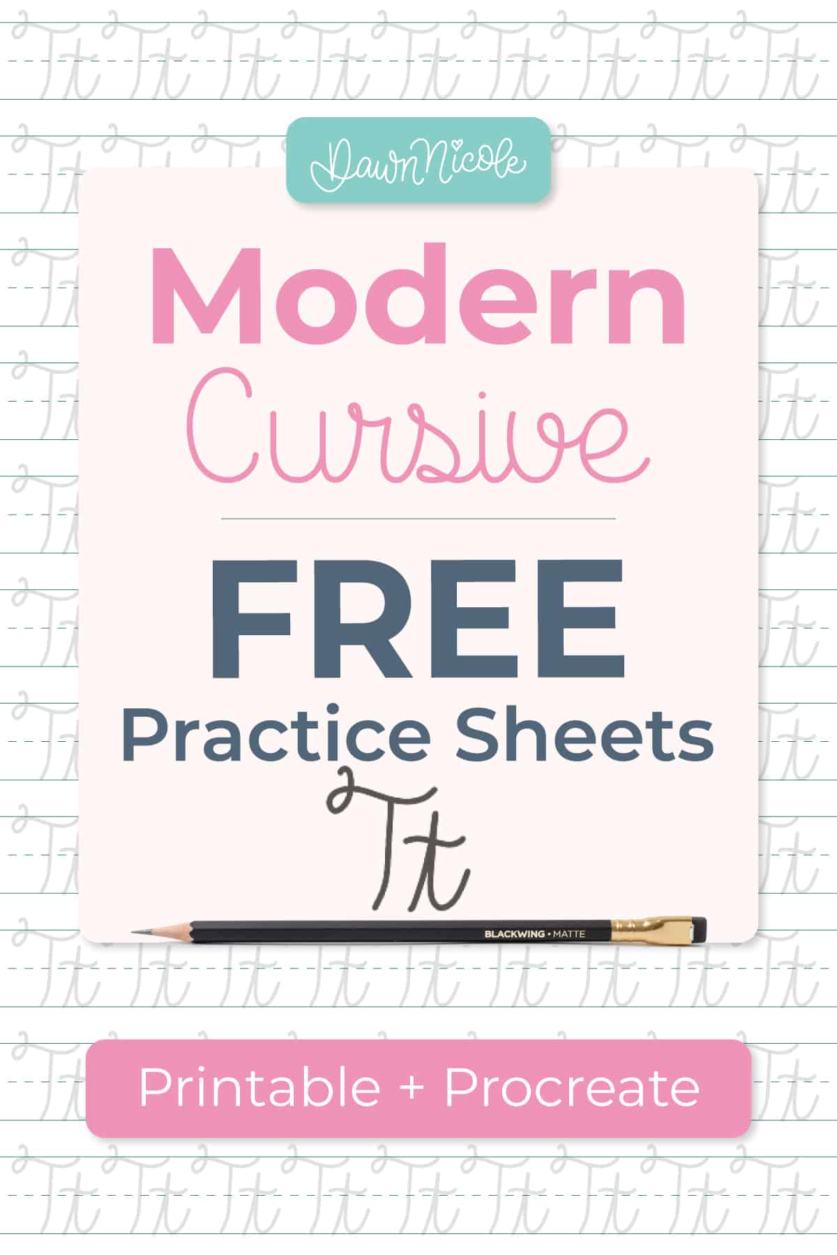 Cursive T: Free Practice Sheets. Download free printable cursive trace-to-learn worksheets with practice lines to improve your cursive handwriting and letter formation.