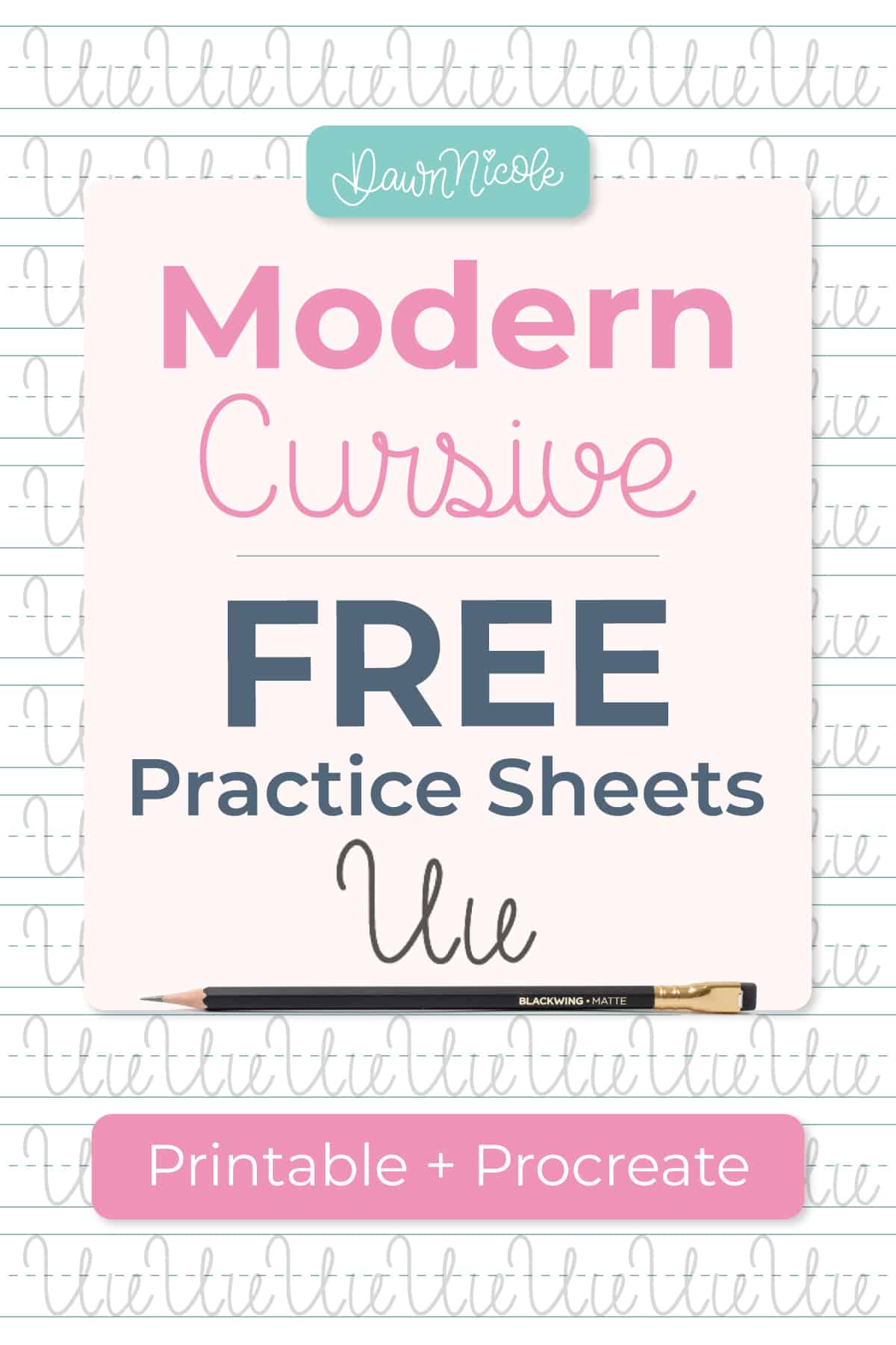 Cursive U: Free Practice Sheets. Download free printable cursive trace-to-learn worksheets with practice lines to improve your cursive handwriting and letter formation.