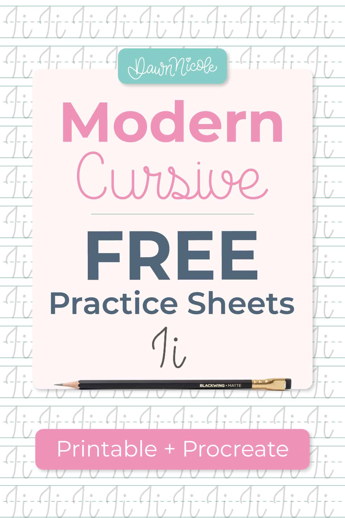 Cursive I: Free Practice Sheets. Download free printable cursive trace-to-learn worksheets with practice lines to improve your cursive handwriting and letter formation.