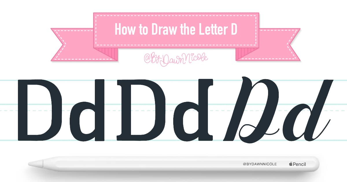 How to Draw the Letter D in 3 Lettering Styles (Procreate + Free Practice Sheet). Learn how to draw the letter D in sans serif, serif, and script styles in Procreate — includes a free printable practice worksheet.