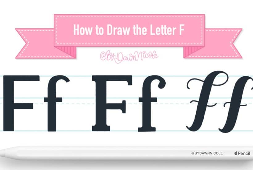 How to Draw the Letter F in 3 Lettering Styles (Free Practice Sheet!). Learn how to draw the letter F in sans serif, serif, and script styles in Procreate — includes a free practice worksheet.