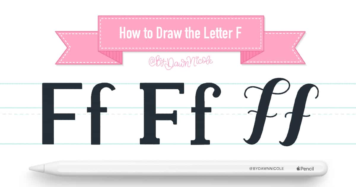 How to Draw the Letter F in 3 Lettering Styles (Free Practice Sheet!). Learn how to draw the letter F in sans serif, serif, and script styles in Procreate — includes a free practice worksheet.