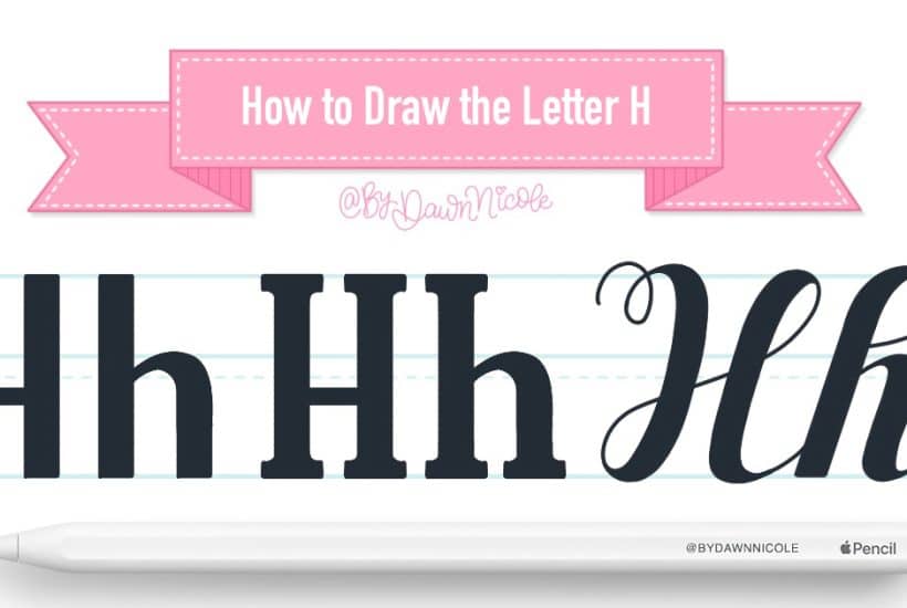 How to Draw the Letter H in 3 Lettering Styles (Free Practice Sheet!). Learn how to draw the letter H in sans serif, serif, and script styles in Procreate — includes a free practice worksheet.