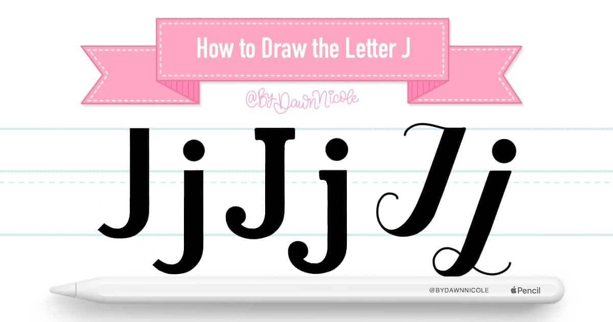 How to Draw the Letter J in 3 Lettering Styles (Free Practice Sheet!). Learn how to draw the letter J in sans serif, serif, and script styles in Procreate — includes a free practice worksheet.