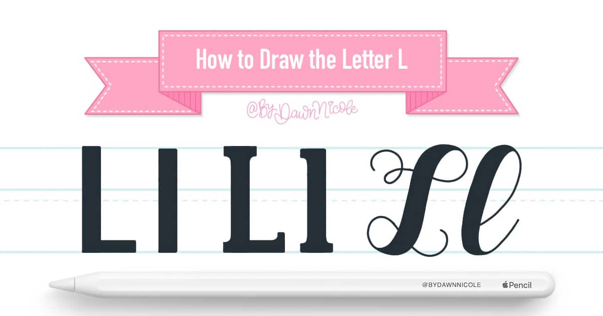 How to Draw the Letter L in 3 Lettering Styles (Free Practice Sheet!). Learn how to draw the letter L in sans serif, serif, and script styles in Procreate — includes a free practice worksheet.