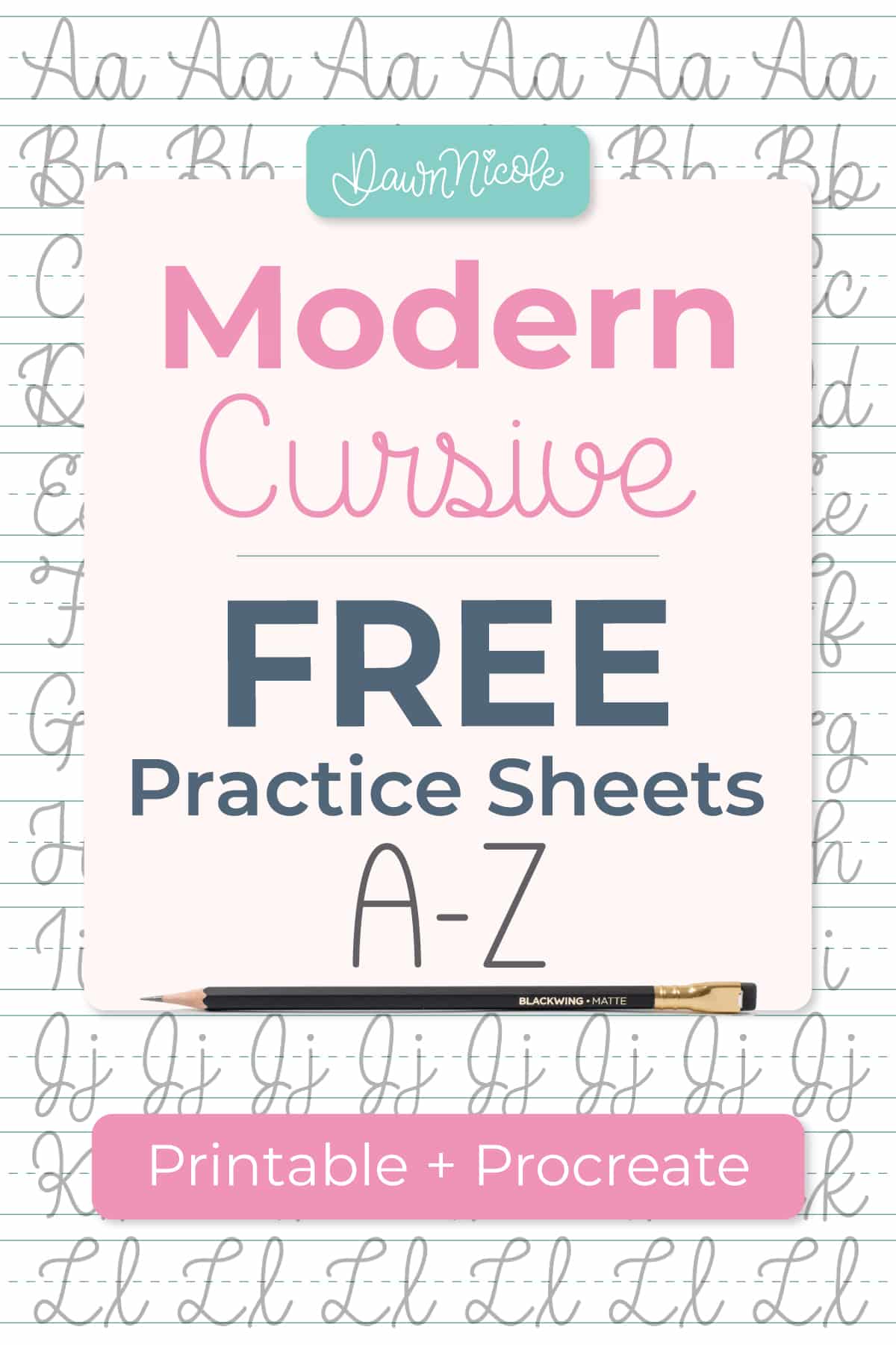 Free Cursive Alphabet Practice Sheet A–Z for Printable Practice. Practice the cursive alphabet with free printable A–Z worksheets. Perfect for beginners, lettering artists, and handwriting practice.