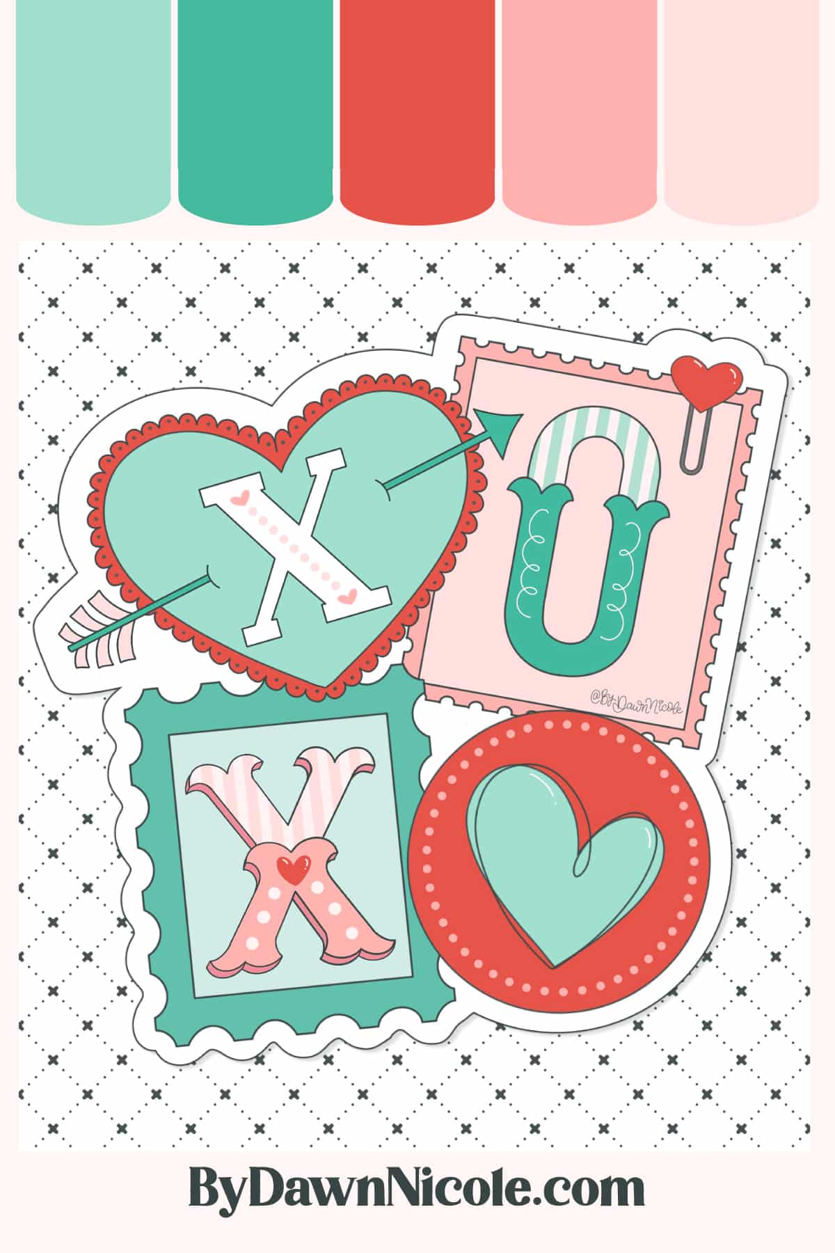 Retro Valentine Procreate Color Palette. Download this Retro Valentine Procreate color palette with cute vintage pastels—perfect for lettering and Valentine’s Day designs.