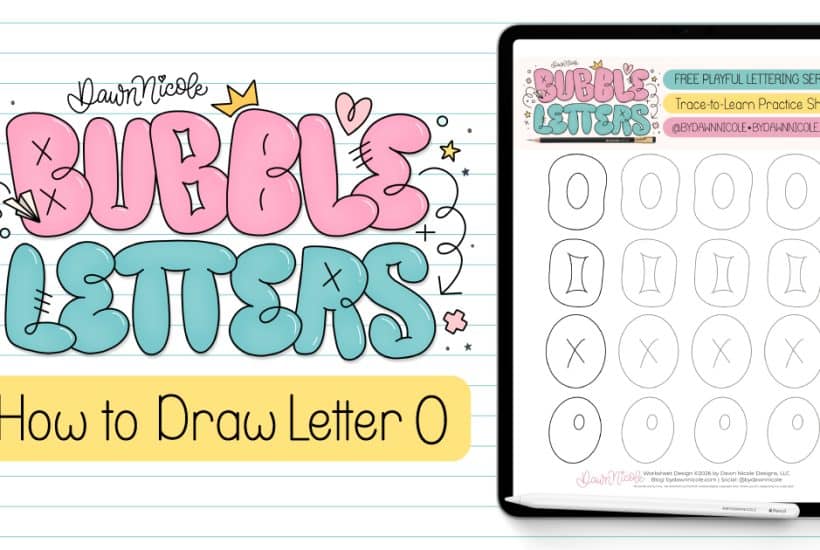 Bubble Letter O (Tutorial + Free Practice Sheet!). Learn how to draw a bubble letter O in four ways, plus download a free printable practice sheet to trace and color!