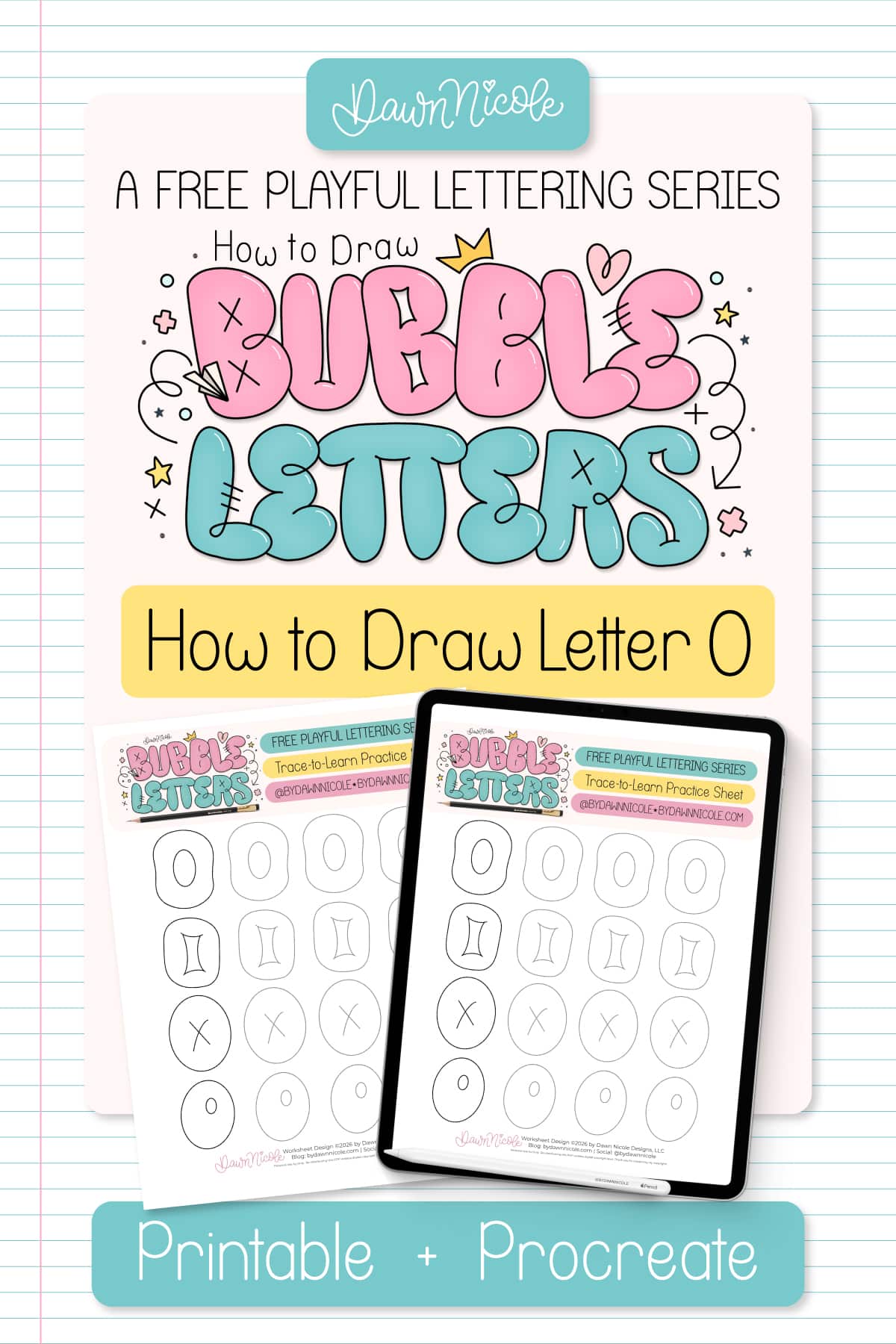 Bubble Letter O (Tutorial + Free Practice Sheet!). Learn how to draw a bubble letter O in four ways, plus download a free printable practice sheet to trace and color!