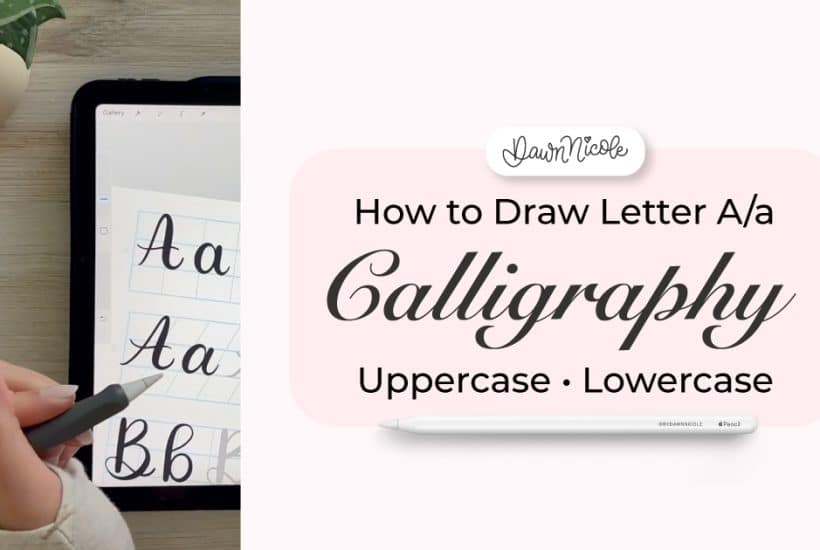 Calligraphy A: Uppercase & Lowercase (Video Tutorial). Learn to draw the letter A in this step-by-step brush calligraphy video tutorial for beginners. Follow along with paper or Procreate!