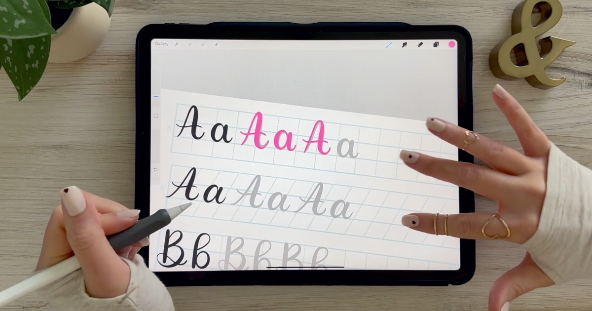 Calligraphy A: Uppercase & Lowercase (Video Tutorial). Learn to draw the letter A in this step-by-step brush calligraphy video tutorial for beginners. Follow along with paper or Procreate!