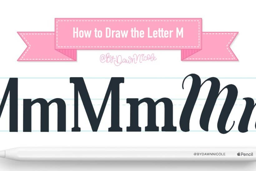 How to Draw the Letter M in 3 Lettering Styles (Free Practice Sheet!). Learn how to draw the letter M in sans serif, serif, and script styles in Procreate — includes a free practice worksheet.