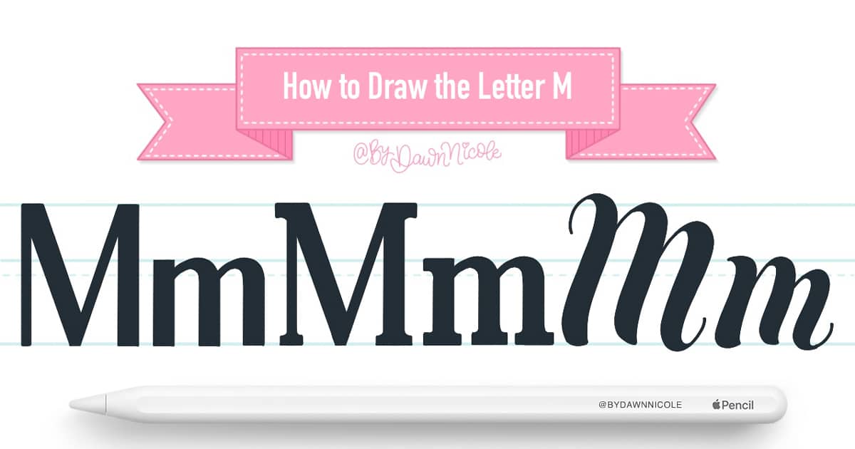How to Draw the Letter M in 3 Lettering Styles (Free Practice Sheet!). Learn how to draw the letter M in sans serif, serif, and script styles in Procreate — includes a free practice worksheet.