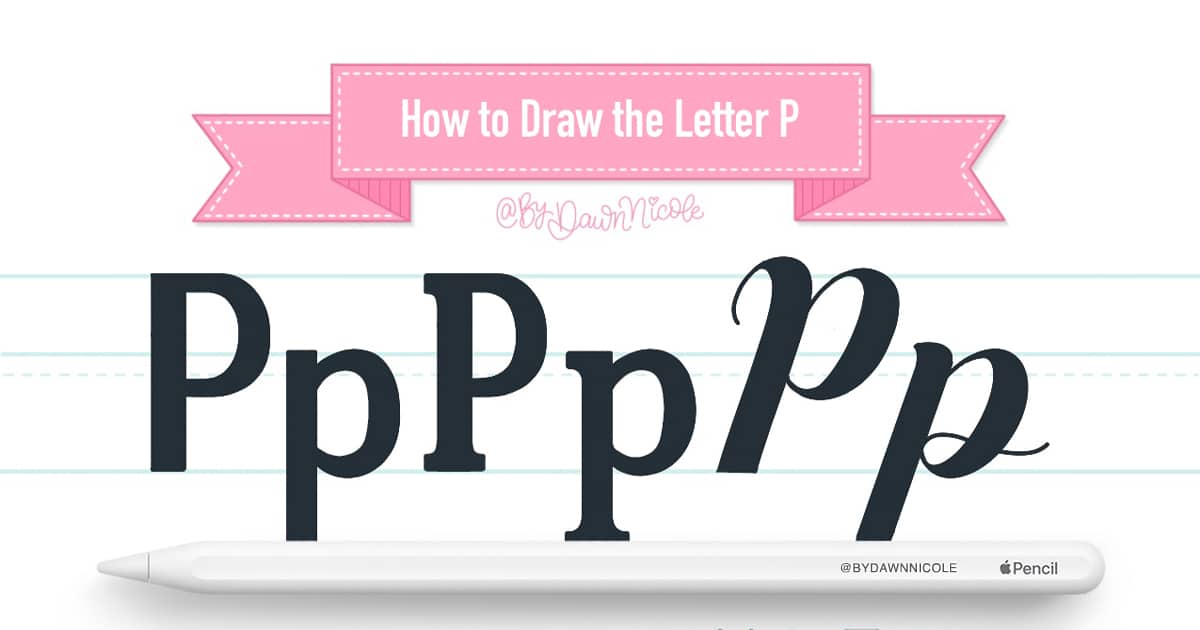 How to Draw the Letter P in 3 Lettering Styles (Free Practice Sheet!). Learn how to draw the letter P in sans serif, serif, and script styles in Procreate — includes a free practice worksheet.