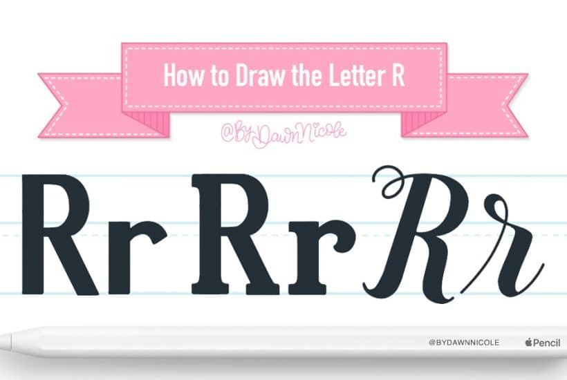 How to Draw the Letter R in 3 Lettering Styles (Free Practice Sheet!). Learn how to draw the letter R in sans serif, serif, and script styles in Procreate — includes a free practice worksheet.