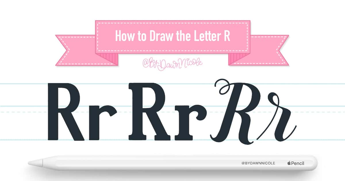 How to Draw the Letter R in 3 Lettering Styles (Free Practice Sheet!). Learn how to draw the letter R in sans serif, serif, and script styles in Procreate — includes a free practice worksheet.