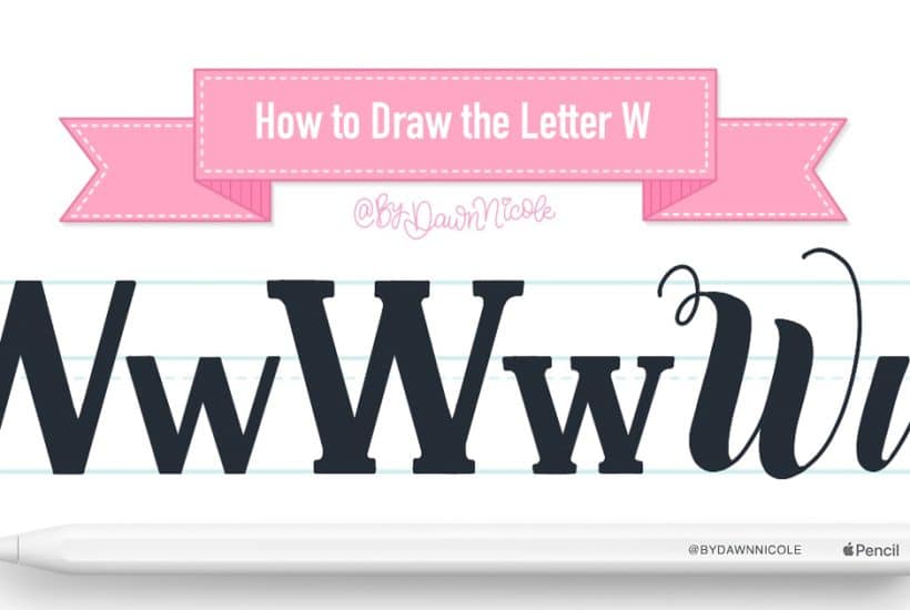 How to Draw the Letter W in 3 Lettering Styles (Free Practice Sheet!). Learn how to draw the letter W in sans serif, serif, and script styles in Procreate — includes a free practice worksheet.