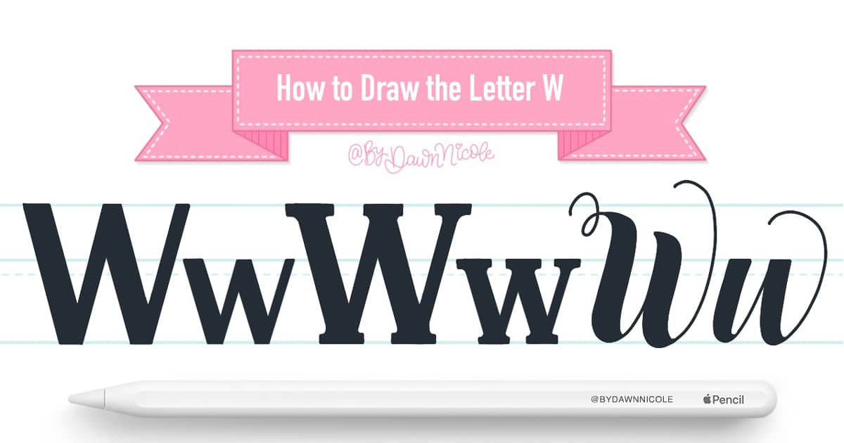 How to Draw the Letter W in 3 Lettering Styles (Free Practice Sheet!). Learn how to draw the letter W in sans serif, serif, and script styles in Procreate — includes a free practice worksheet.