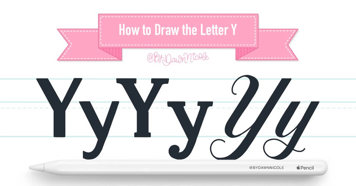 How to Draw the Letter Y in 3 Lettering Styles (Free Practice Sheet!). Learn how to draw the letter Y in sans serif, serif, and script styles in Procreate — includes a free practice worksheet.