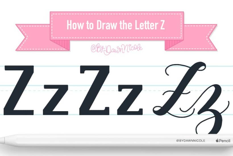 How to Draw the Letter Z in 3 Lettering Styles (Free Practice Sheet!). Learn how to draw the letter Z in sans serif, serif, and script styles in Procreate — includes a free practice worksheet.