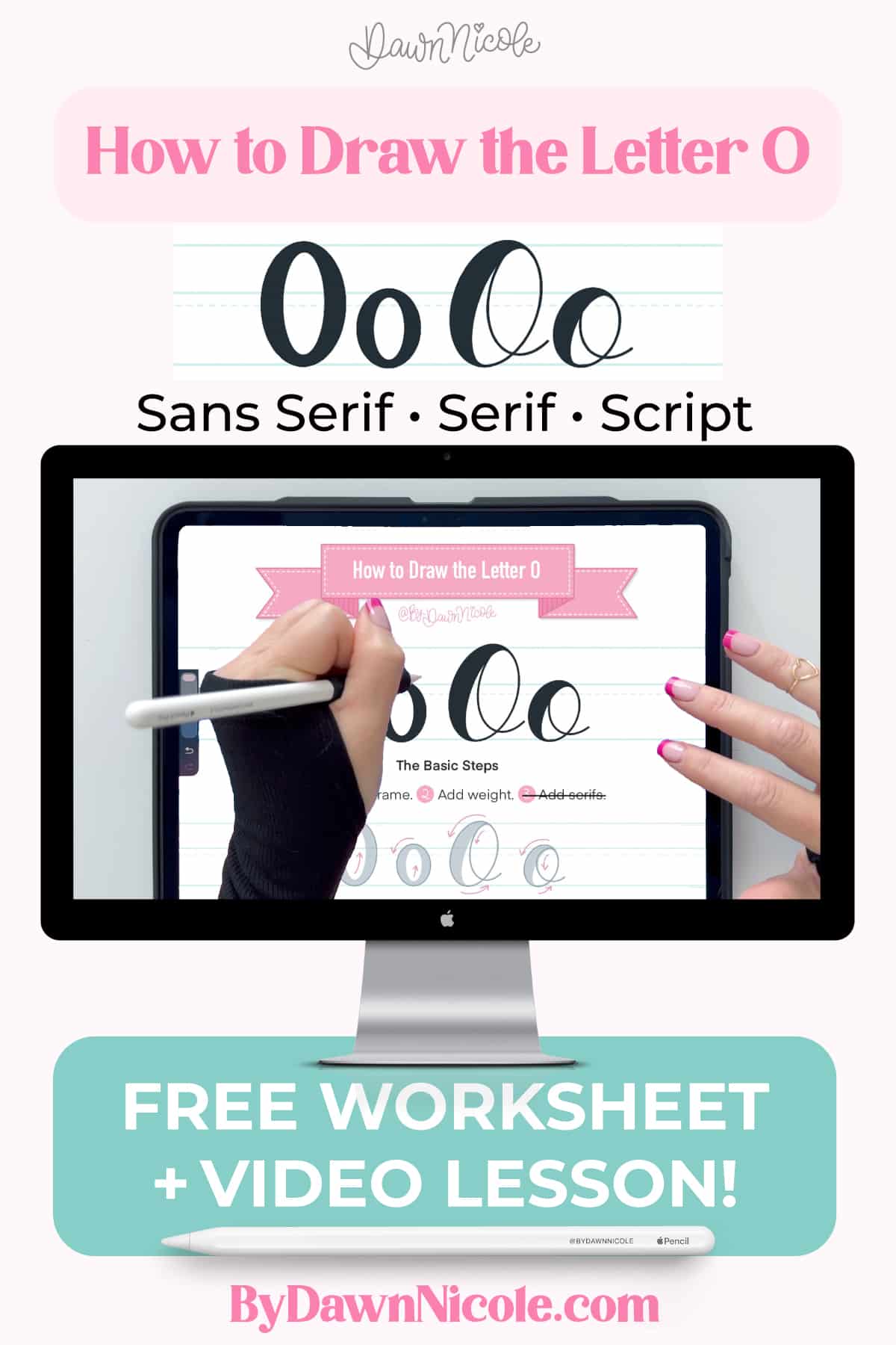 How to Draw the Letter O in 3 Lettering Styles (Free Practice Sheet!). Learn how to draw the letter O in sans serif, serif, and script styles in Procreate — includes a free practice worksheet.