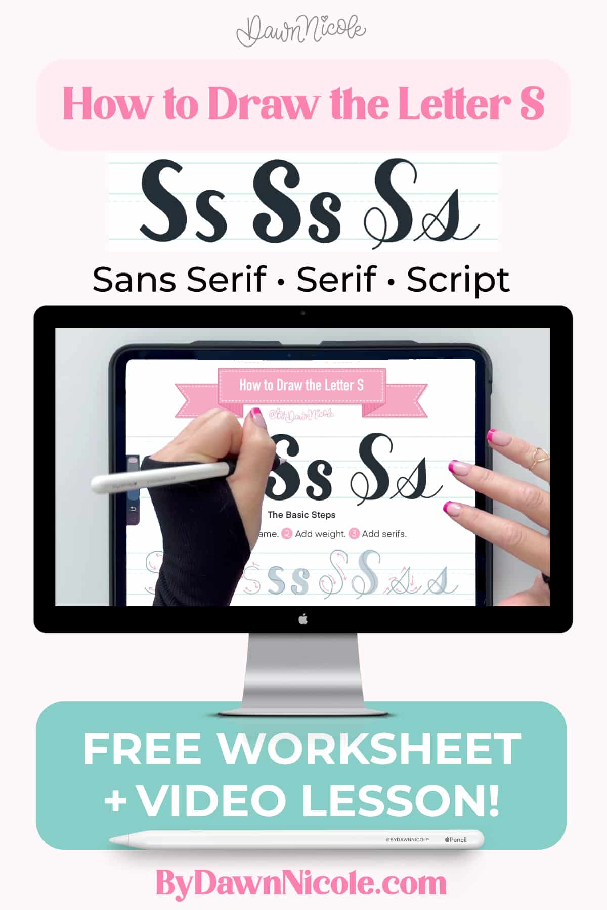 How to Draw the Letter S in 3 Lettering Styles (Free Practice Sheet!). Learn how to draw the letter S in sans serif, serif, and script styles in Procreate — includes a free practice worksheet.