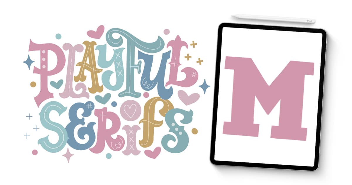 Serif M (Step-by-Step Lettering Video Tutorial). Learn how to draw a playful serif M with this step-by-step lettering tutorial. Includes a downloadable template and Procreate video lesson.