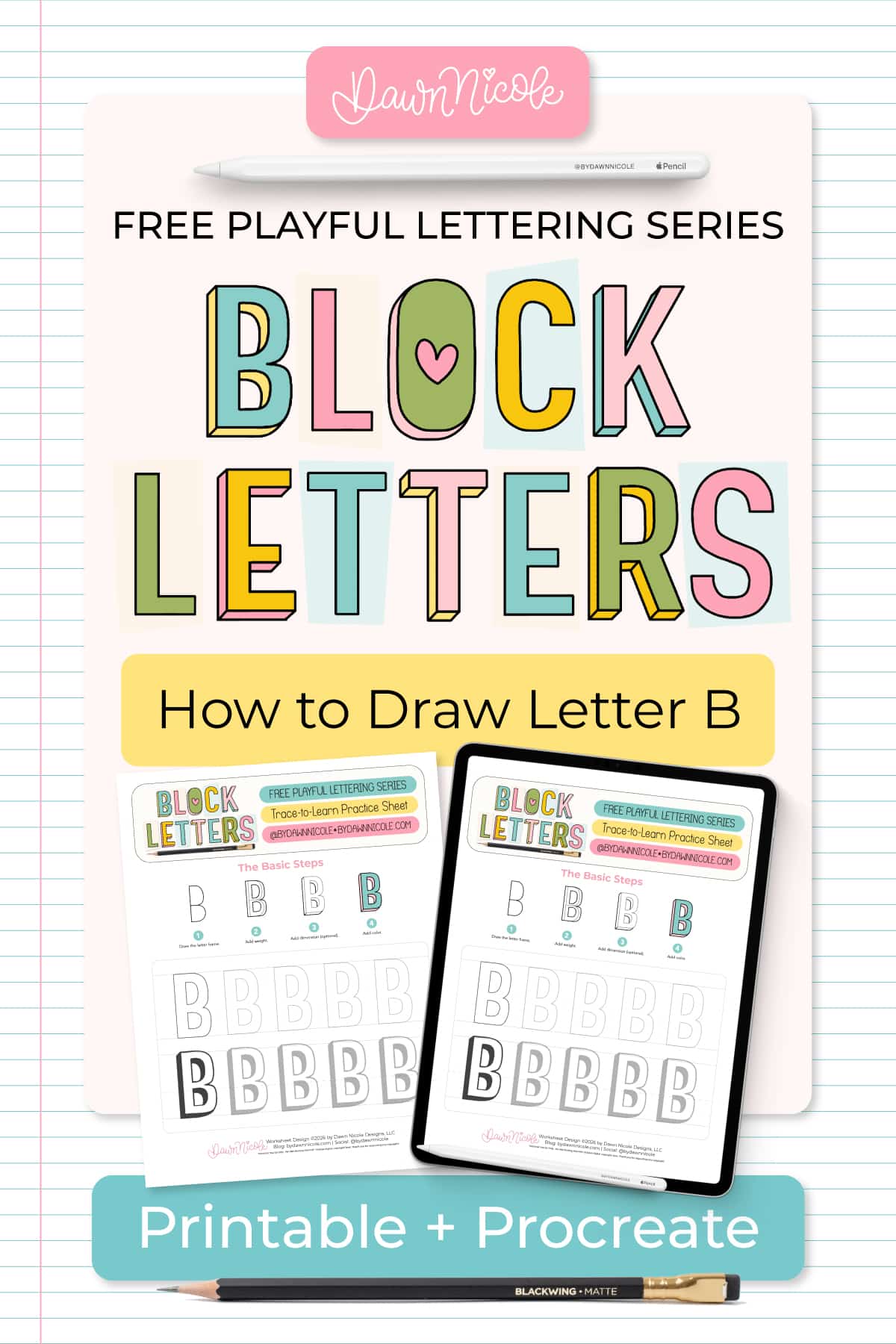 Learn how to draw the block letter B with a step-by-step tutorial. Plus, grab a free practice worksheet!