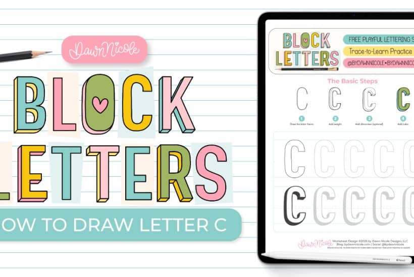 Learn how to draw the block letter C with a step-by-step tutorial. Plus, grab a free practice worksheet!