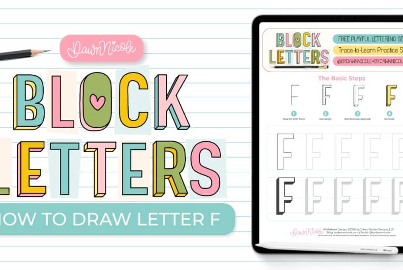 Learn how to draw the block letter F with a step-by-step tutorial. Plus, grab a free practice worksheet!