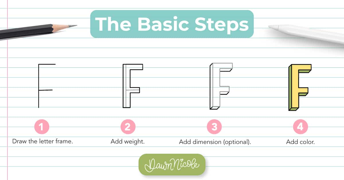 Learn how to draw the block letter F with a step-by-step tutorial. Plus, grab a free practice worksheet!
