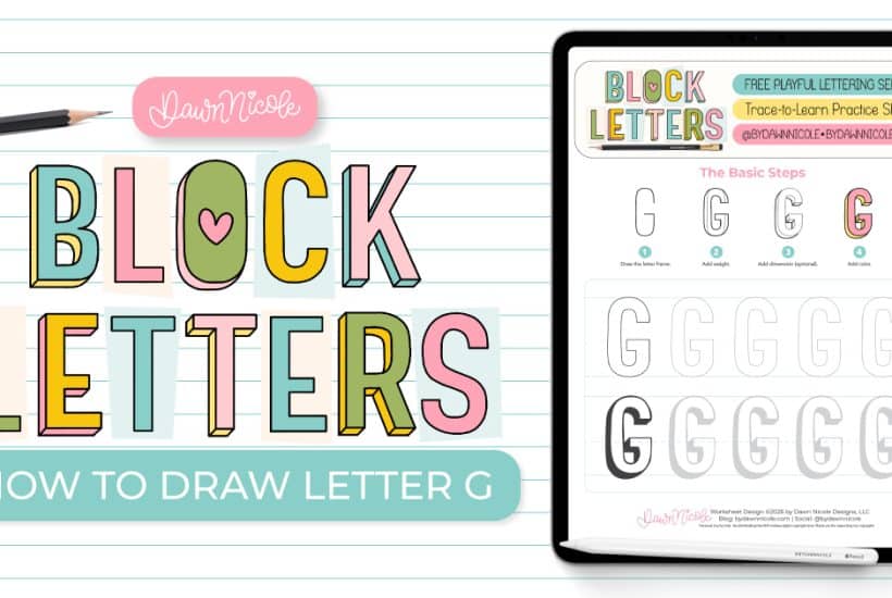 Learn how to draw the block letter G with a step-by-step tutorial. Plus, grab a free practice worksheet!