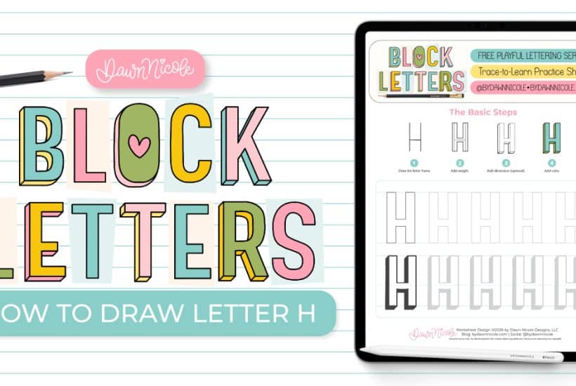 Learn how to draw the block letter H with a step-by-step tutorial. Plus, grab a free practice worksheet!