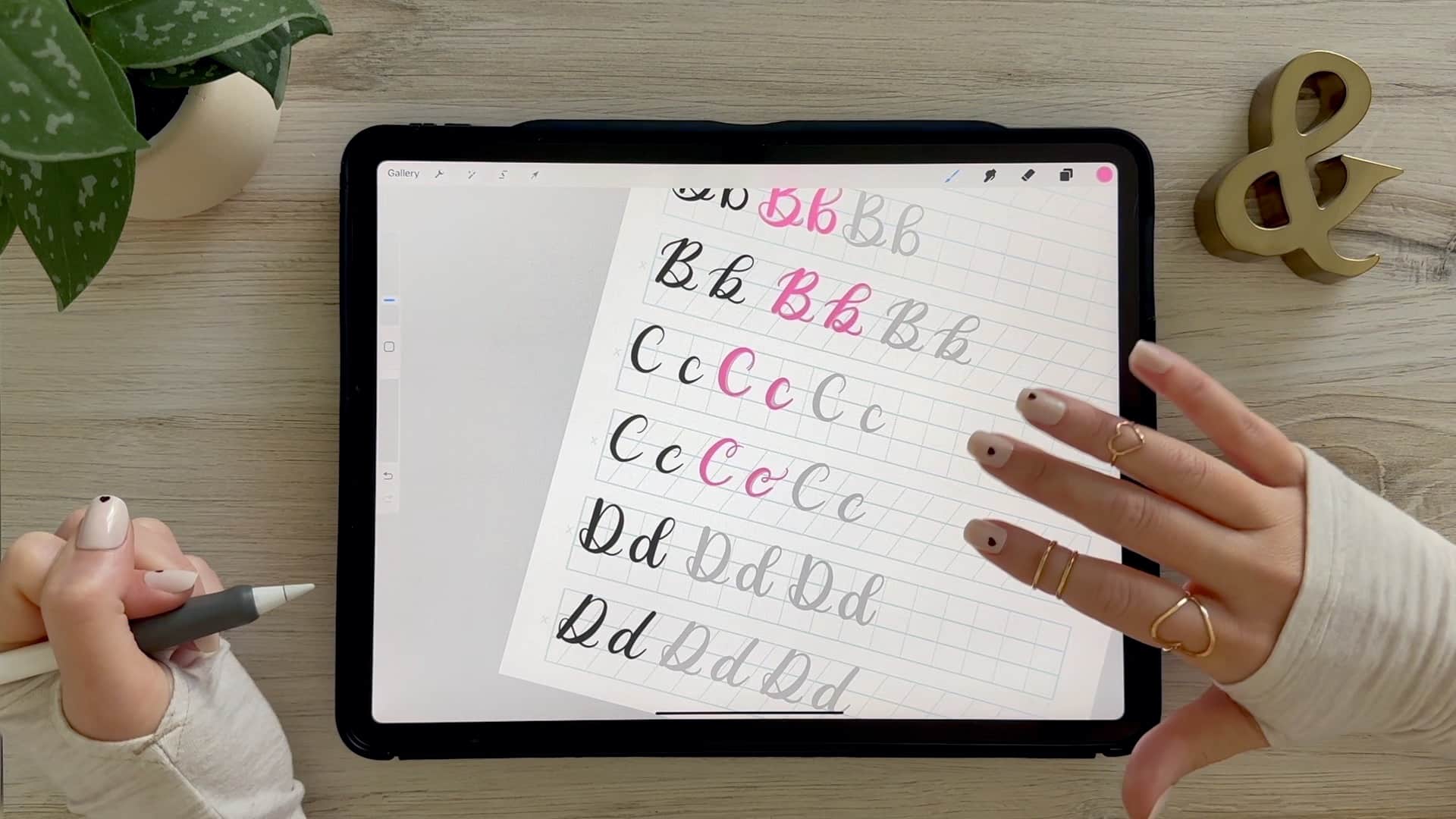 Calligraphy C: Uppercase & Lowercase (Video Tutorial). Learn to draw the letter C in this step-by-step brush calligraphy video tutorial for beginners. Follow along with paper or Procreate!