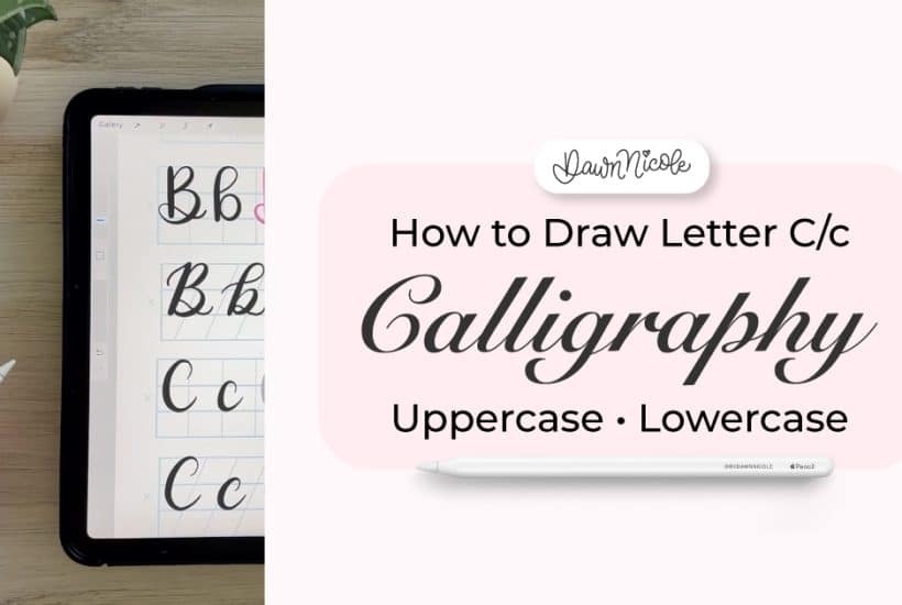 Calligraphy C: Uppercase & Lowercase (Video Tutorial). Learn to draw the letter C in this step-by-step brush calligraphy video tutorial for beginners. Follow along with paper or Procreate!