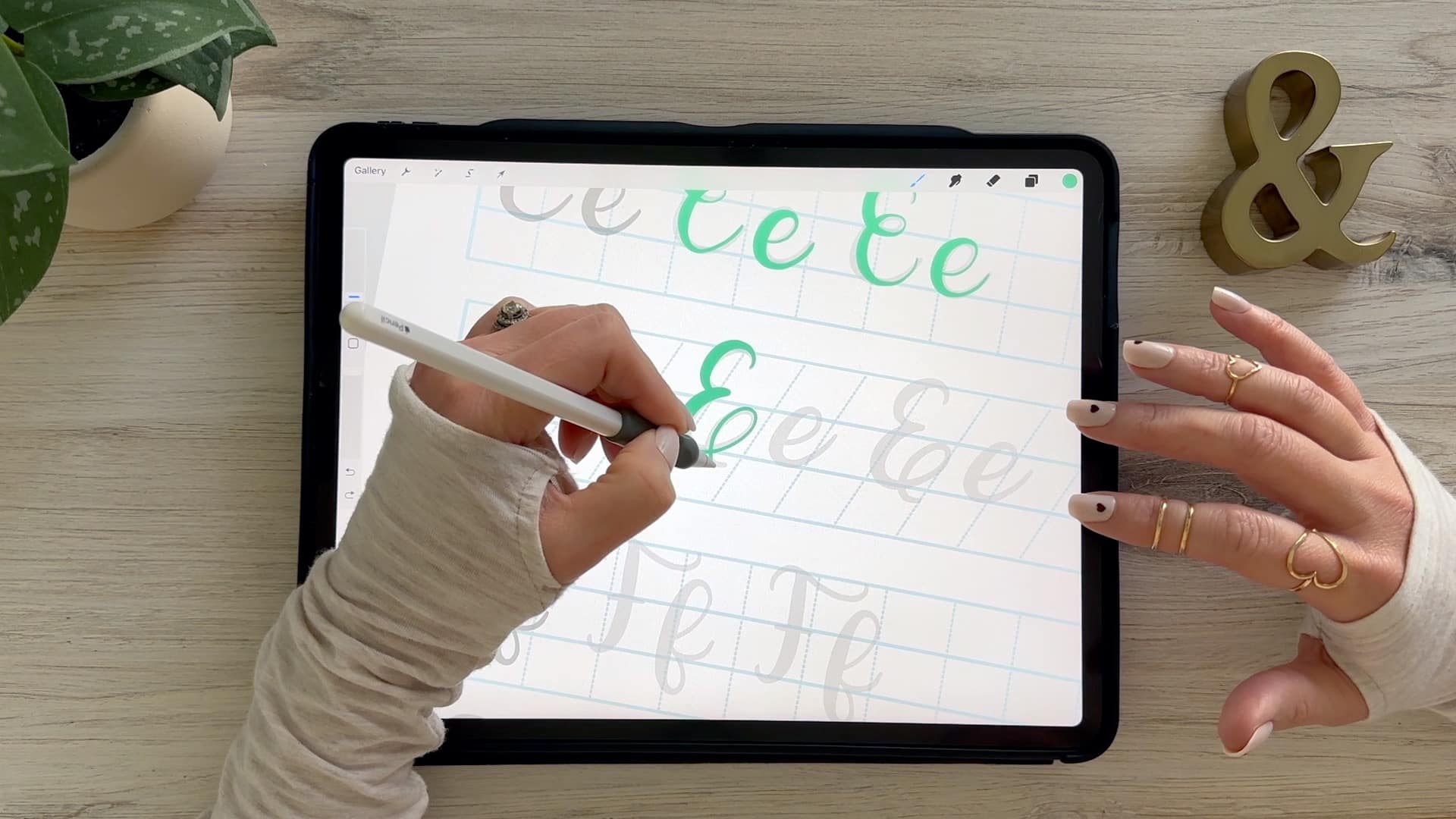 Learn to draw the letter E in this step-by-step brush calligraphy video tutorial for beginners. Follow along with paper or Procreate!