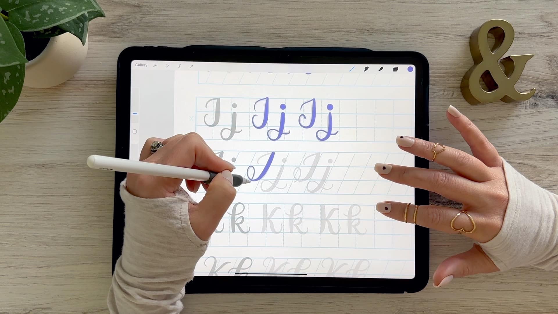 Calligraphy J: Uppercase & Lowercase (Video Tutorial). Learn to draw the letter J in this step-by-step brush calligraphy video tutorial for beginners. Follow along with paper or Procreate!
