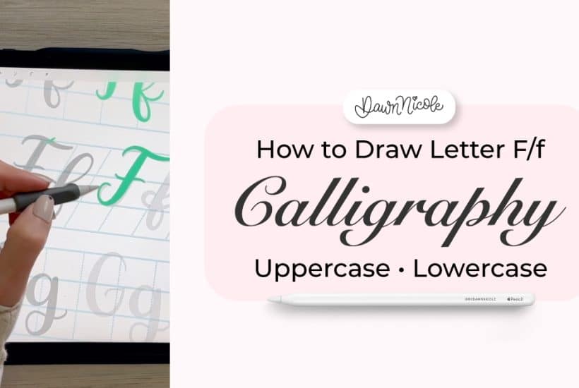 Learn to draw the letter F in this step-by-step brush calligraphy video tutorial for beginners. Follow along with paper or Procreate!
