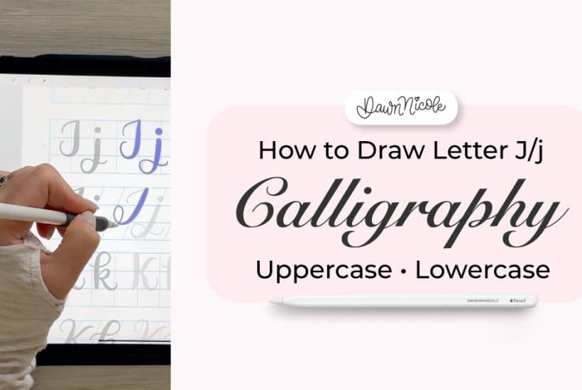 Calligraphy J: Uppercase & Lowercase (Video Tutorial). Learn to draw the letter J in this step-by-step brush calligraphy video tutorial for beginners. Follow along with paper or Procreate!
