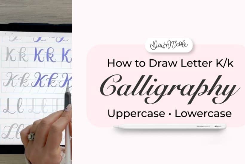 Learn to draw the letter K in this step-by-step brush calligraphy video tutorial for beginners. Follow along with paper or Procreate!